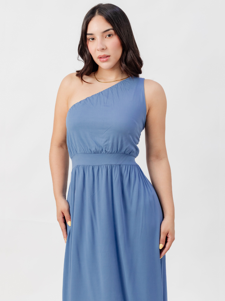 VESTIDO LARGO ASIMETRICO JAZMIN ITALIANO