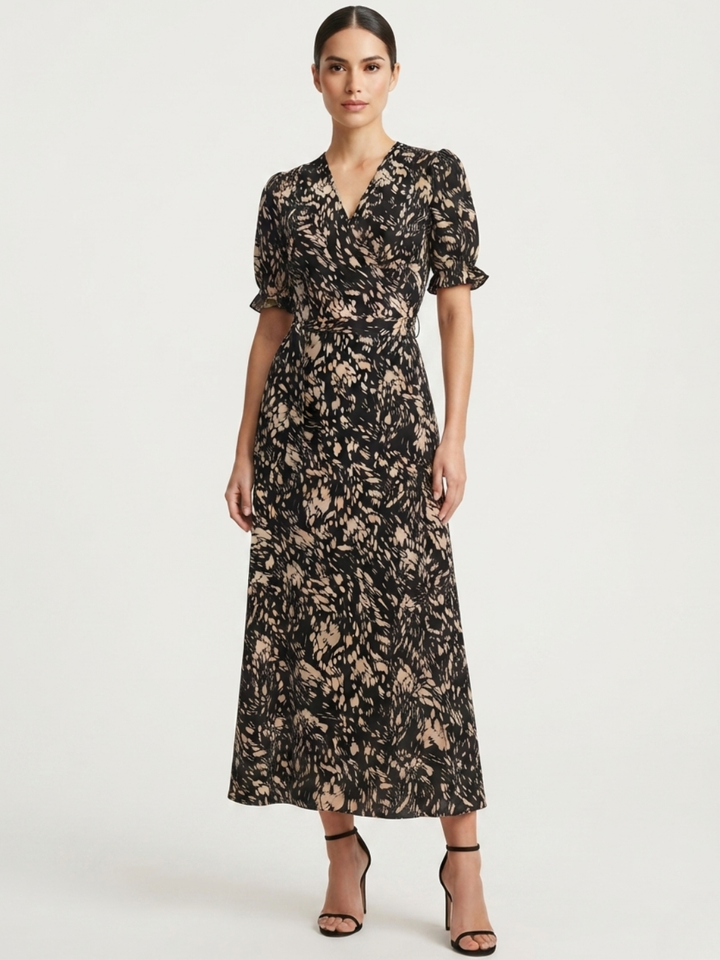 VESTIDO ENVOLVENTE ANI NEGRO PRINT