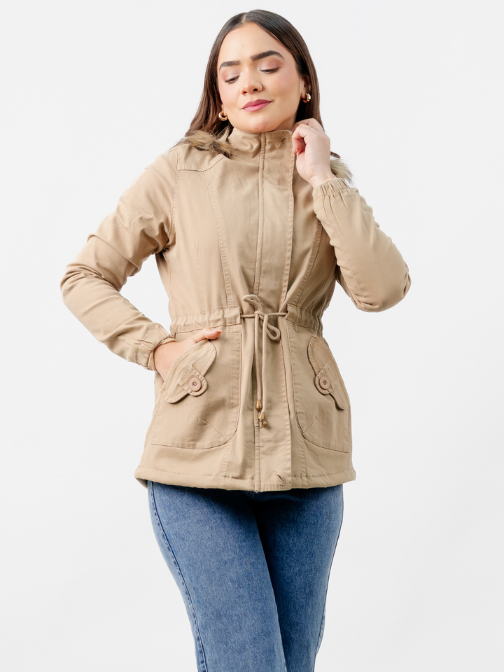 CASACA PARKA DENIM HELLEN BEIGE
