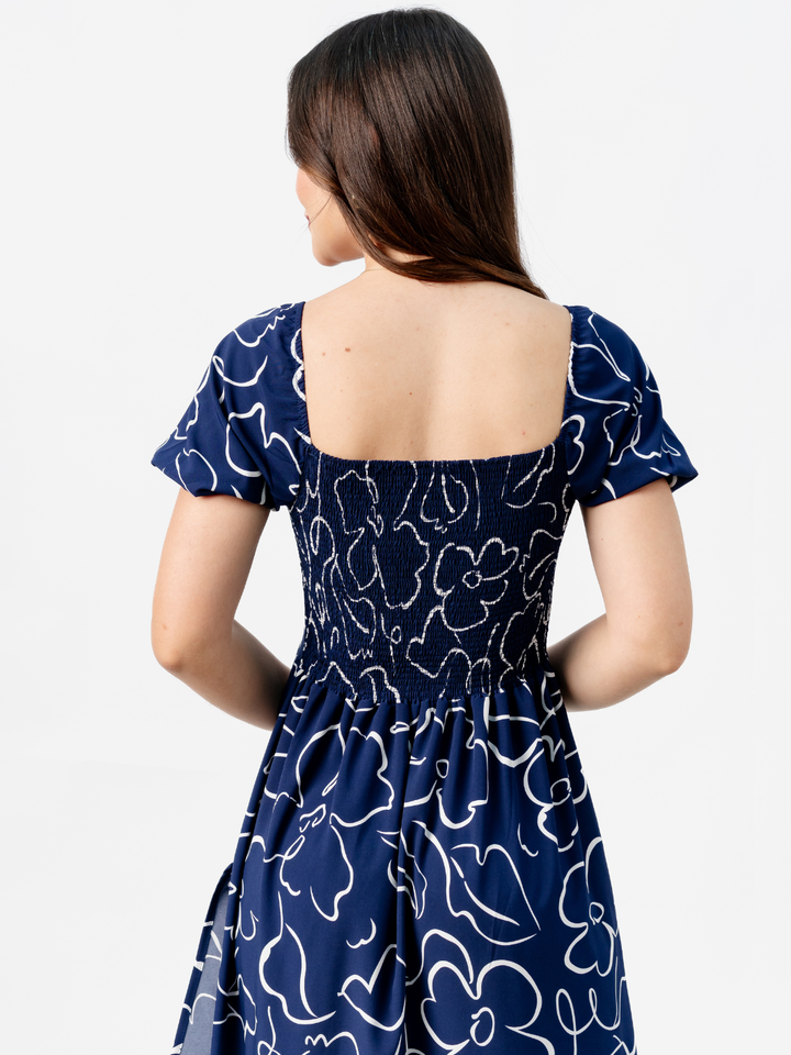 VESTIDO CASUAL LARGO PAOLA AZUL