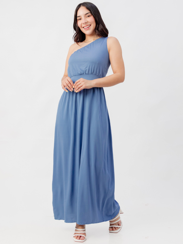 VESTIDO LARGO ASIMETRICO JAZMIN ITALIANO