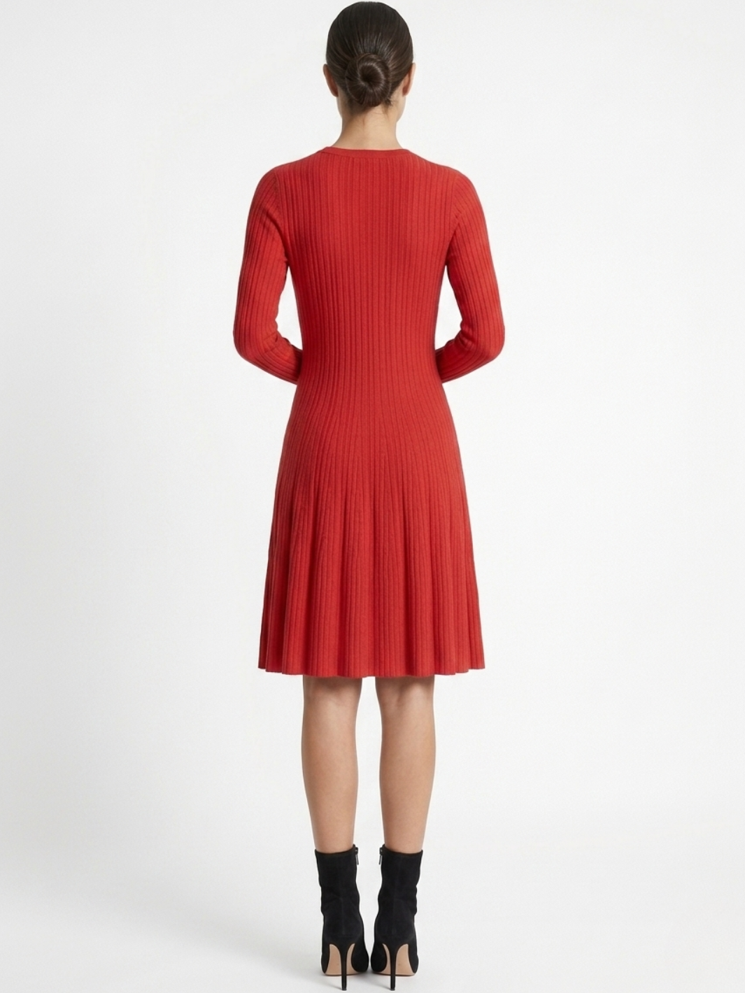 VESTIDO TEJIDO CON FALTA EN CORTE A JOANA ROJO