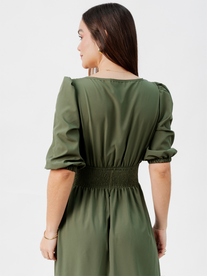 VESTIDO CASUAL LARGO JESSIA VERDE