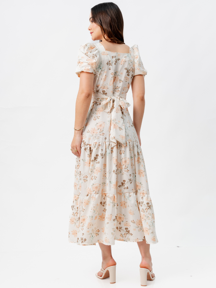 VESTIDO CASUAL LARGO CON LAZO TILZA PERLA