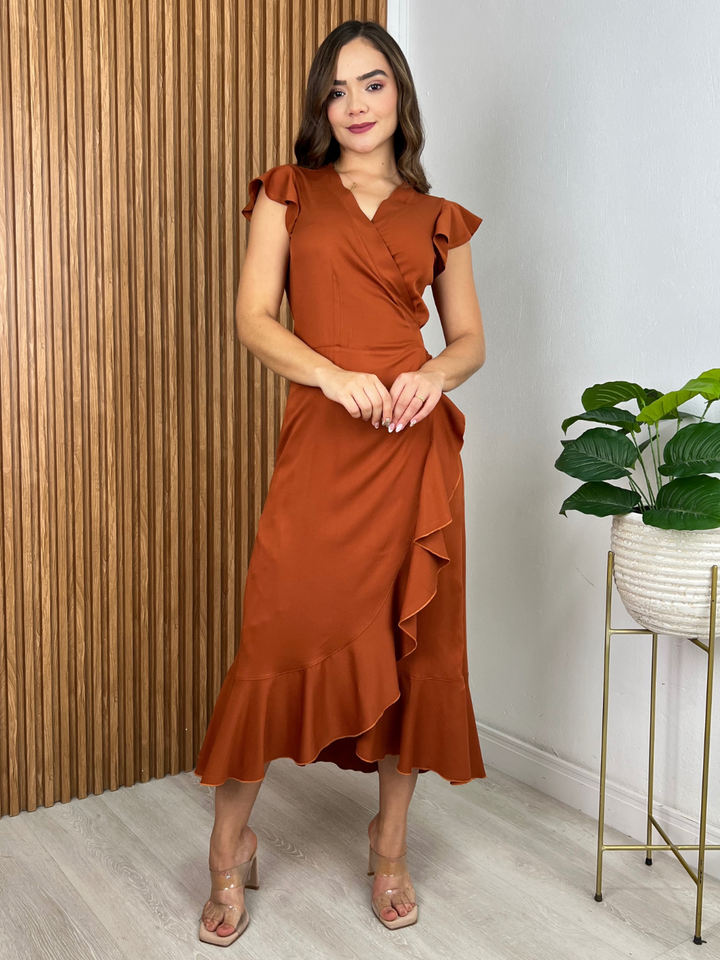 VESTIDO ENVOLVENTE MICAELA RUST