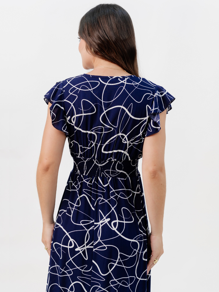 VESTIDO CASUAL LARGO SAYURI AZUL