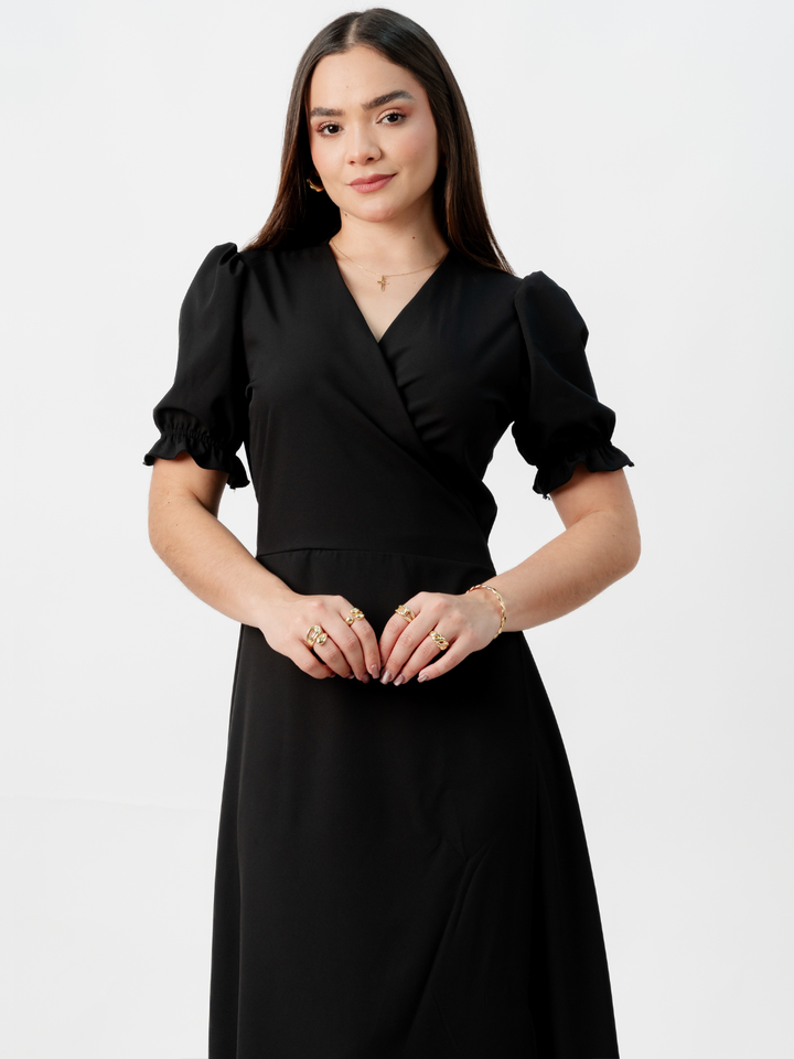 VESTIDO ENVOLVENTE ANI NEGRO