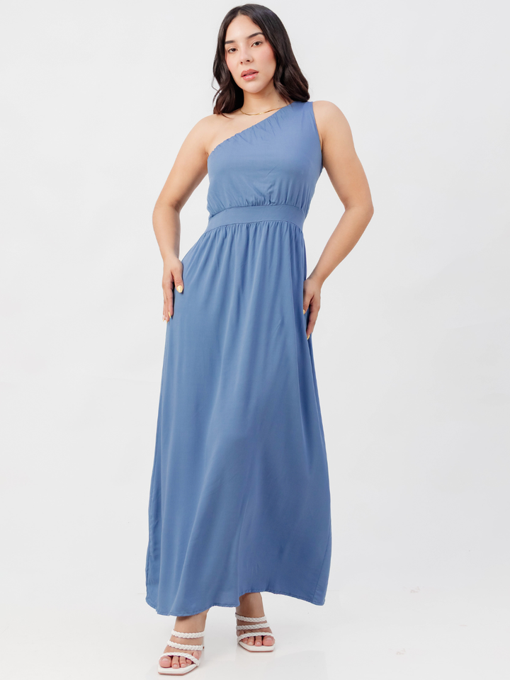 VESTIDO LARGO ASIMETRICO JAZMIN ITALIANO