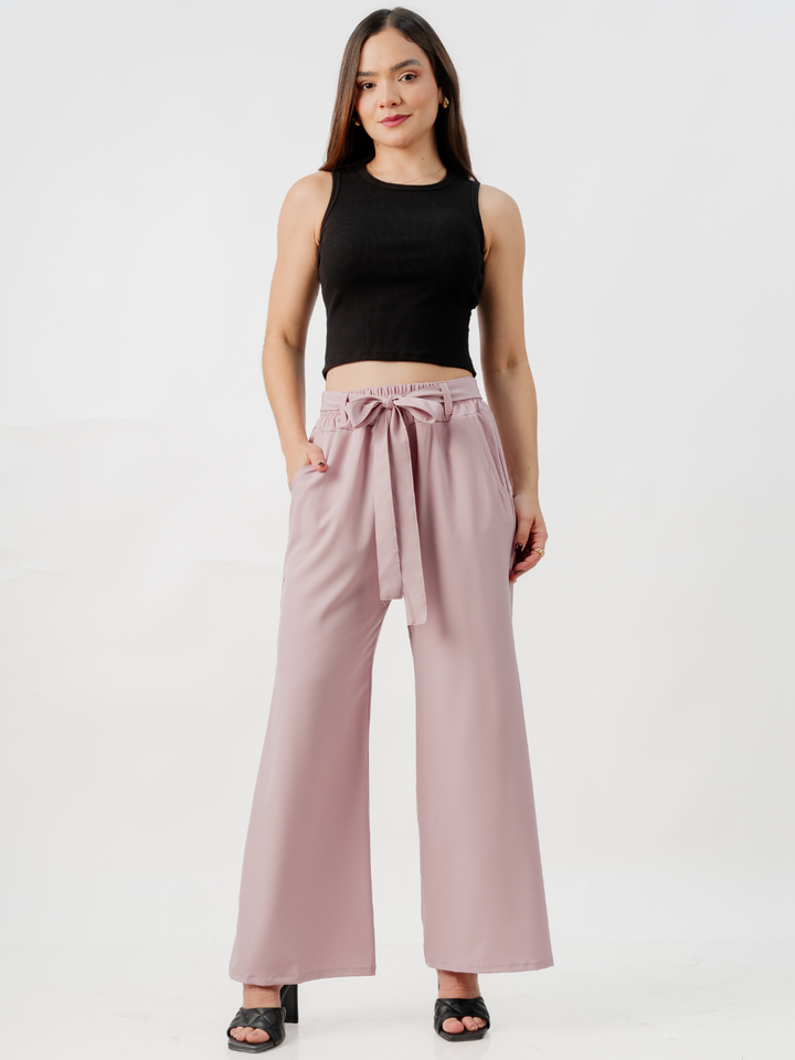PANTALON CON CINTURON WENDY ROSADO
