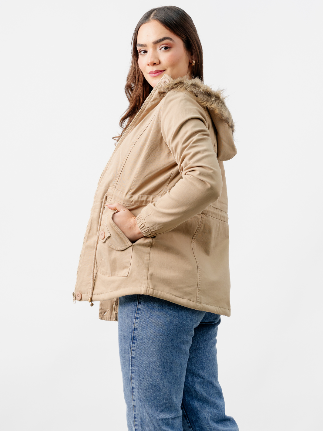 CASACA PARKA DENIM HELLEN BEIGE