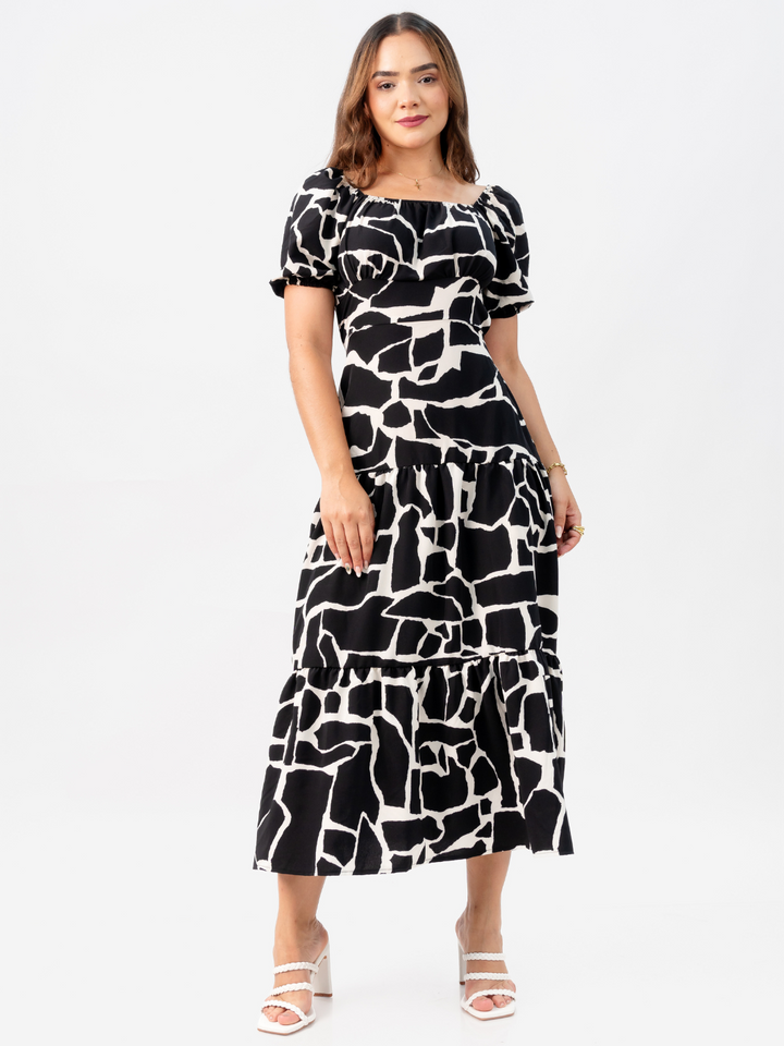 VESTIDO TATIANA - NEGRO / PERLA
