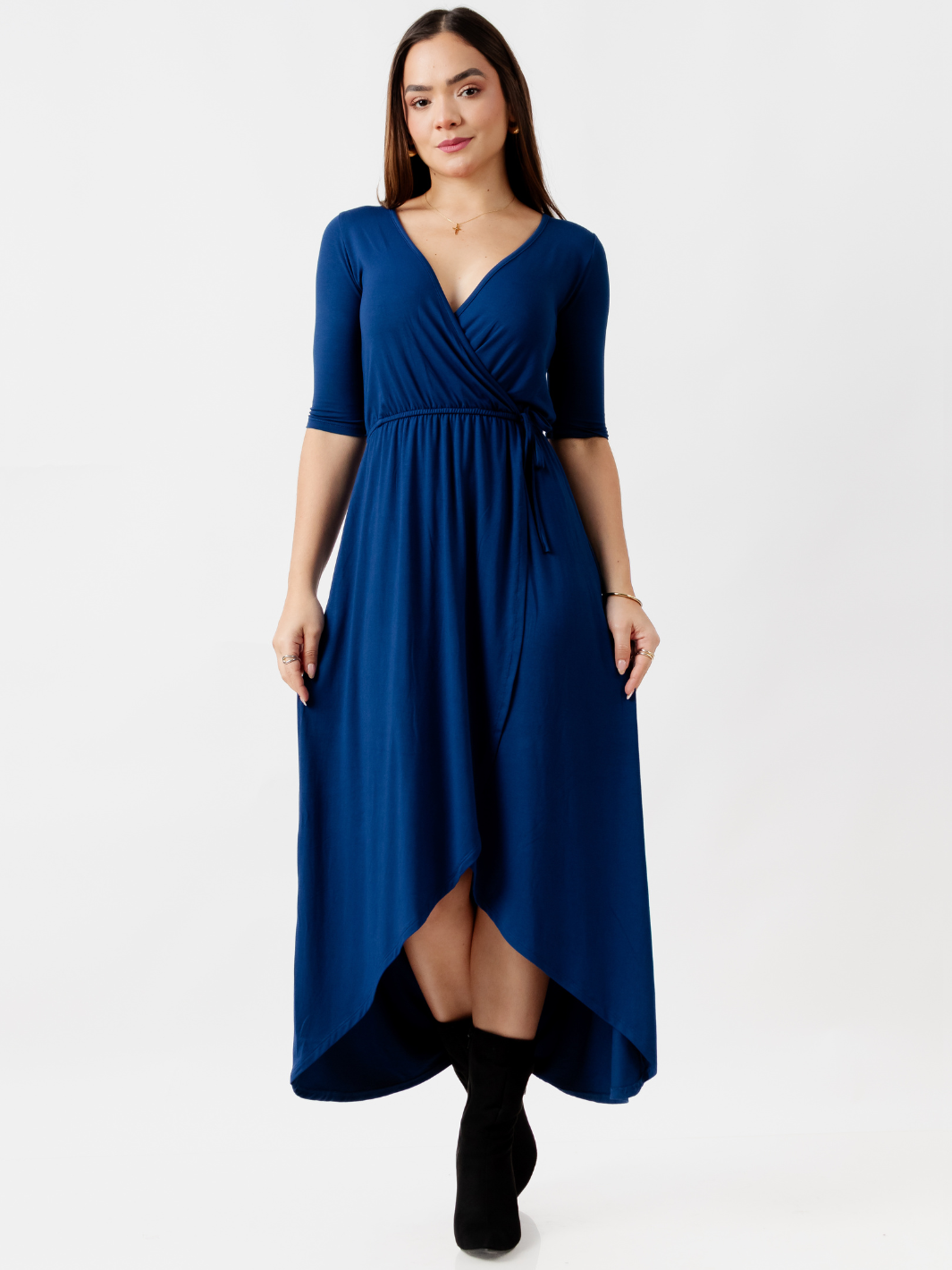 VESTIDO CON MANGA 3/4 GEMMA AZUL