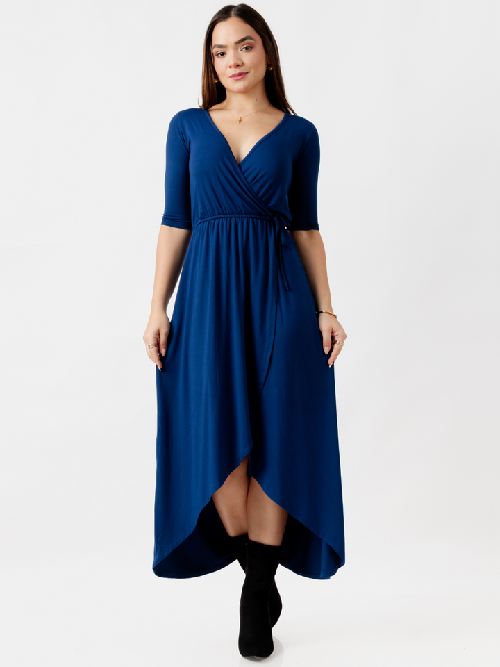 VESTIDO CON MANGA 3/4 GEMMA AZUL