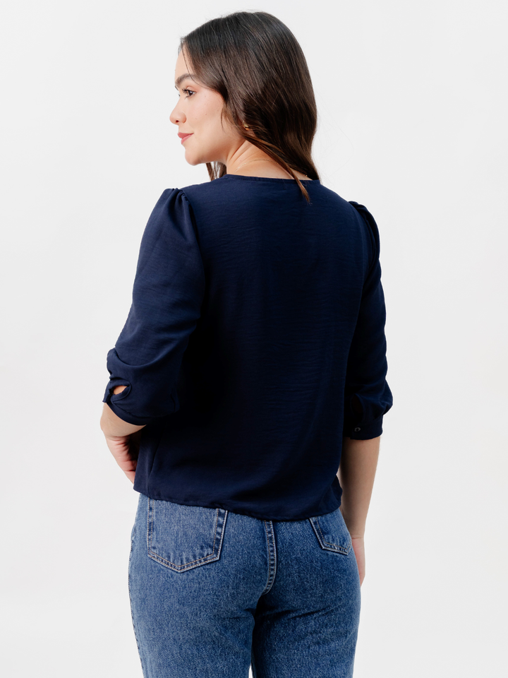 BLUSA MANGA 3/4 CALA AZUL