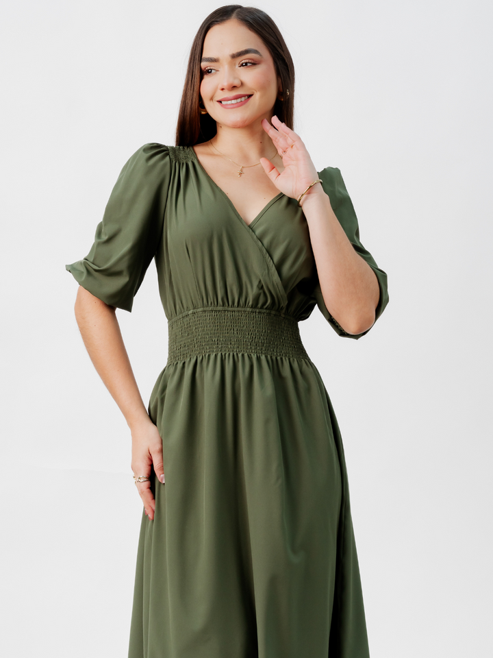 VESTIDO CASUAL LARGO JESSIA VERDE