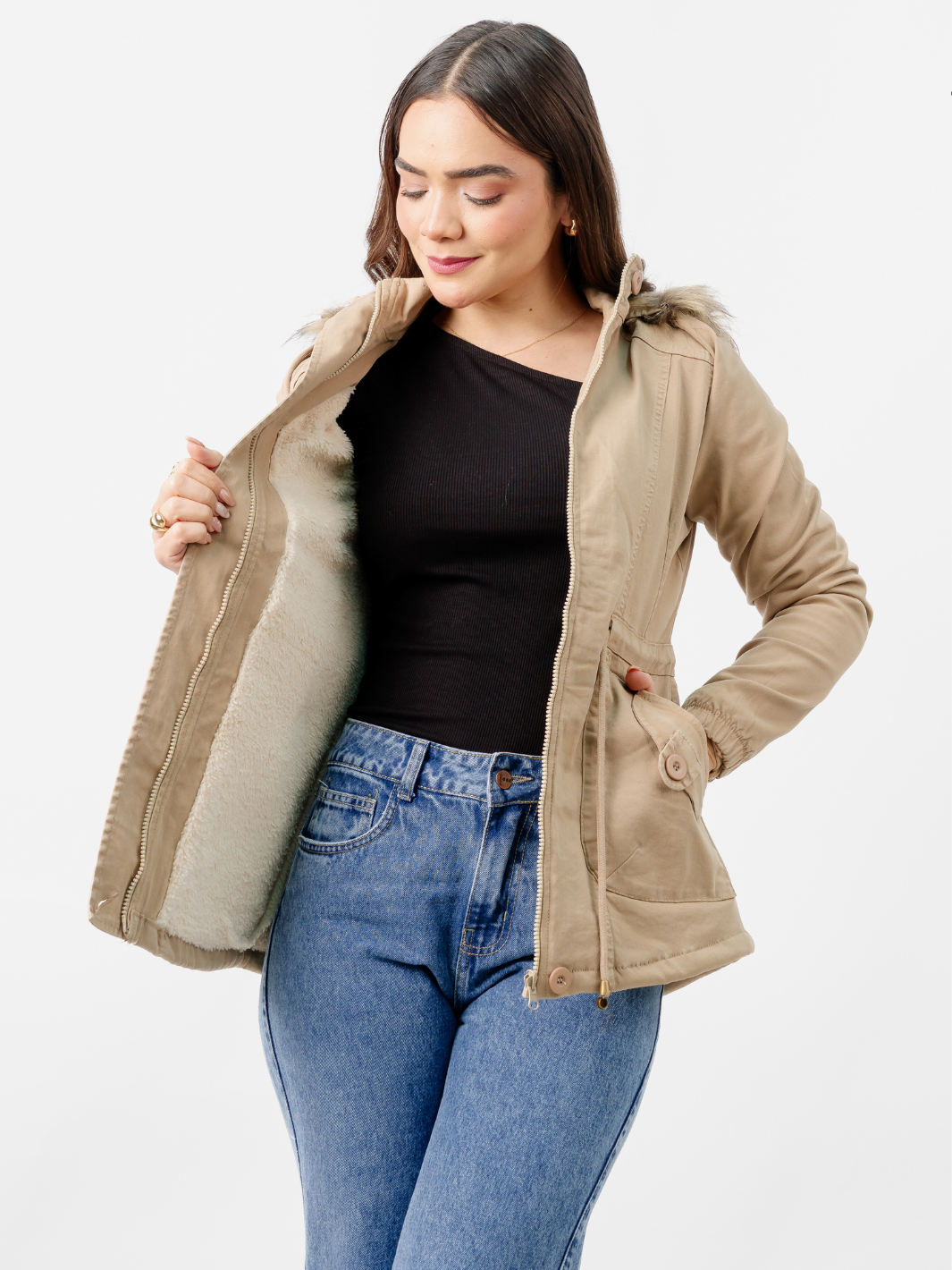 CASACA PARKA DENIM HELLEN BEIGE