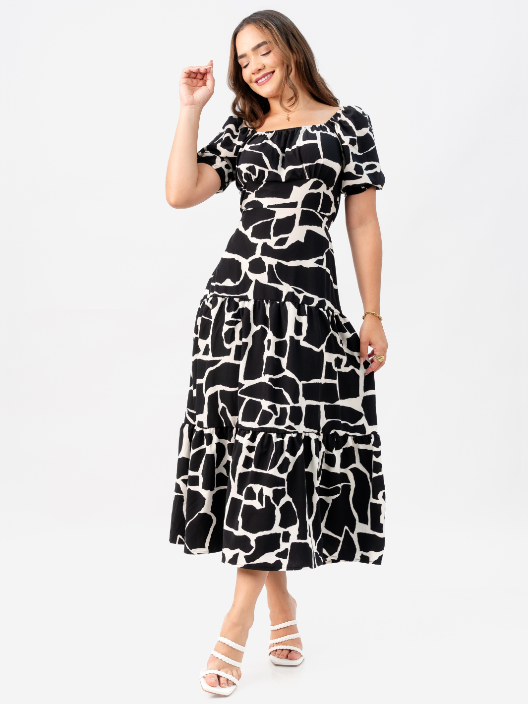 VESTIDO TATIANA - NEGRO / PERLA