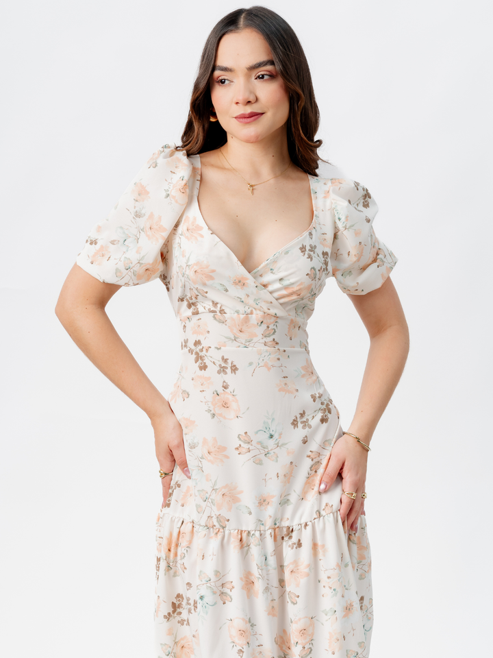 VESTIDO CASUAL LARGO CON LAZO TILZA PERLA