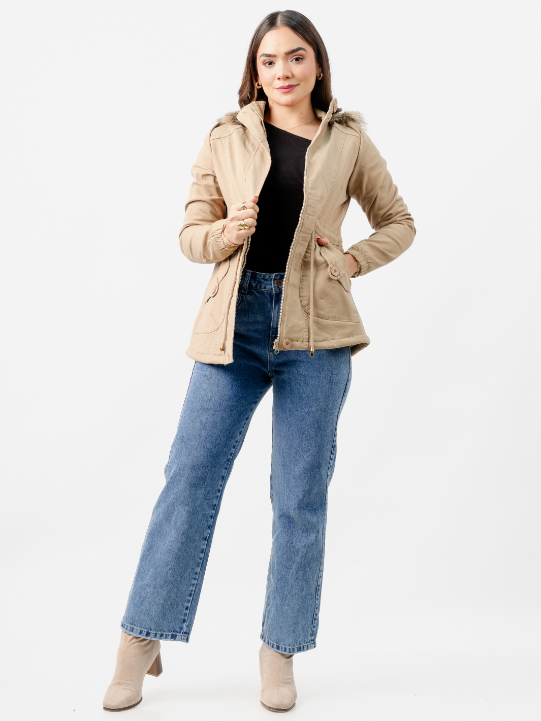 CASACA PARKA DENIM HELLEN BEIGE