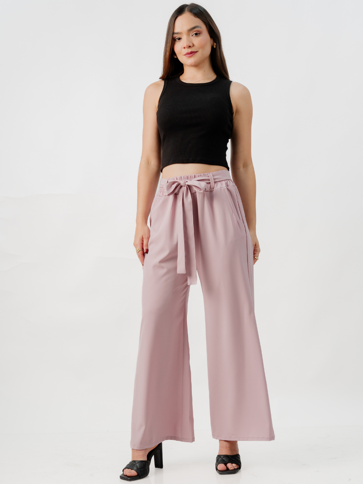 PANTALON CON CINTURON WENDY ROSADO