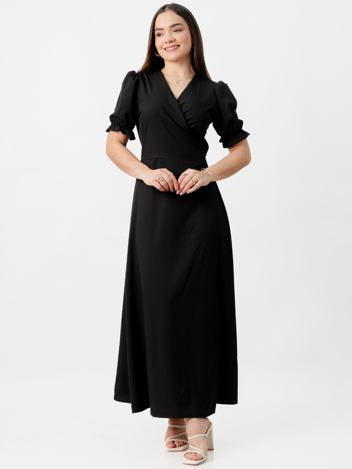 VESTIDO ENVOLVENTE ANI NEGRO