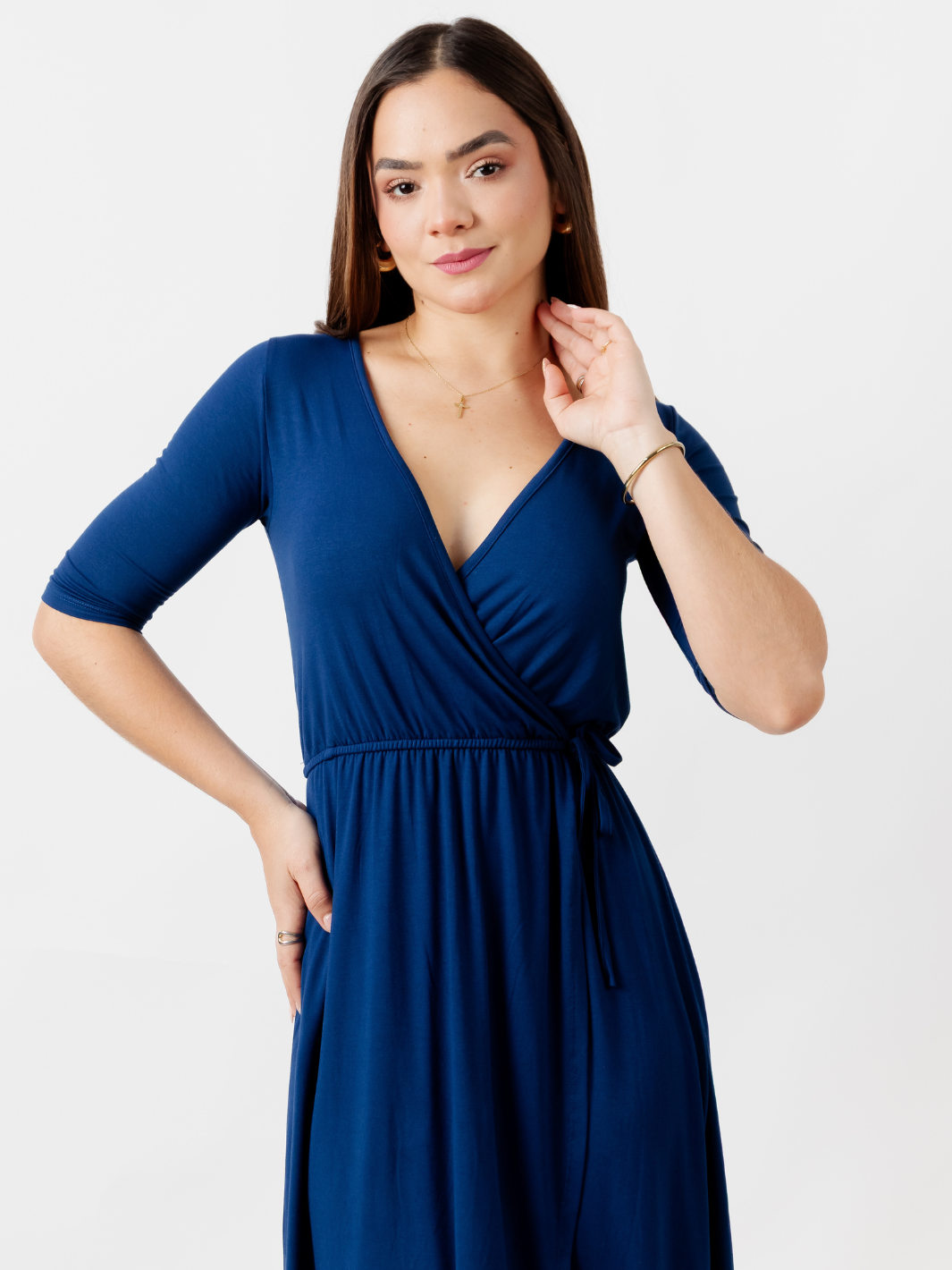 VESTIDO CON MANGA 3/4 GEMMA AZUL