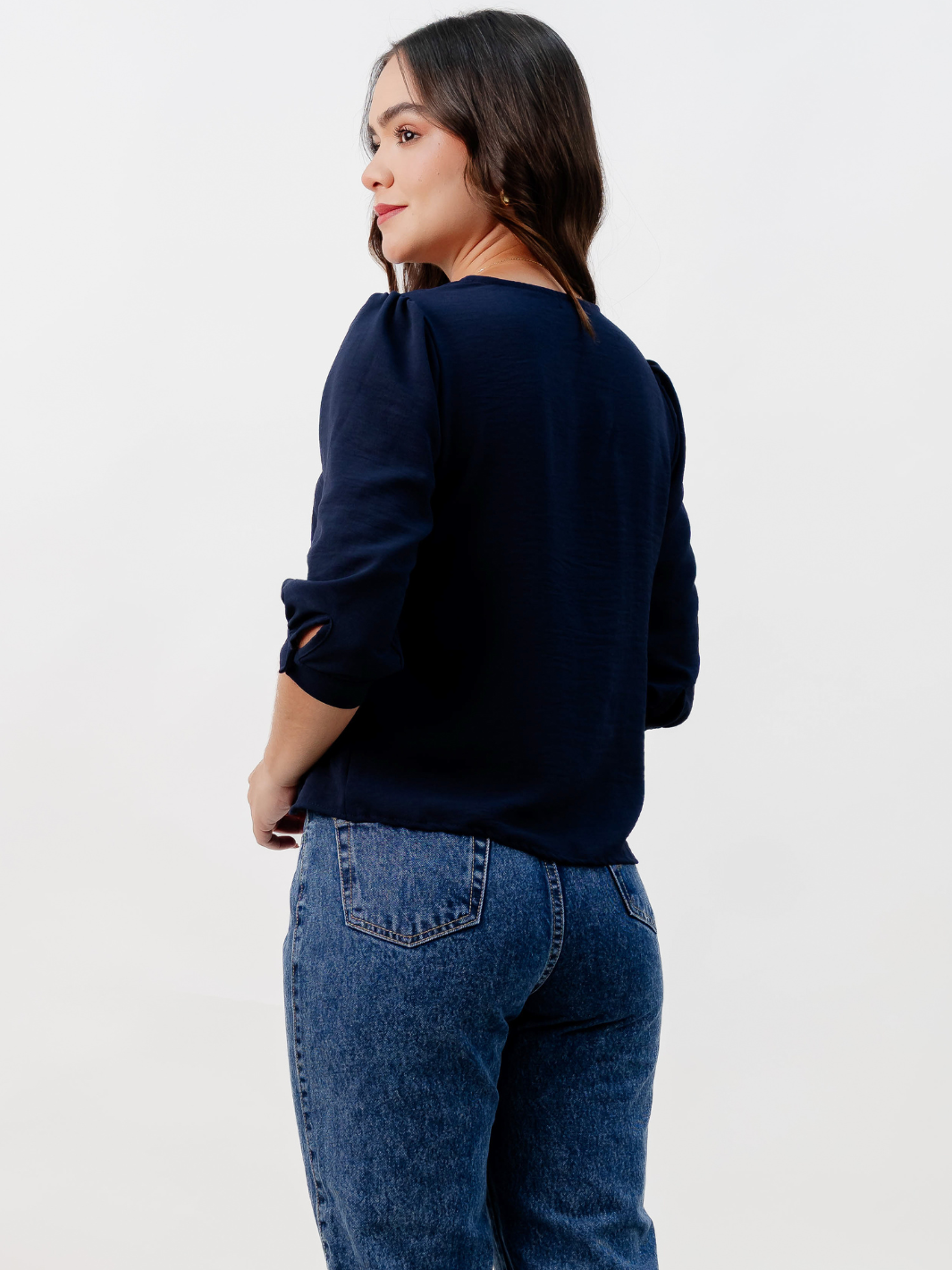 BLUSA MANGA 3/4 CALA AZUL