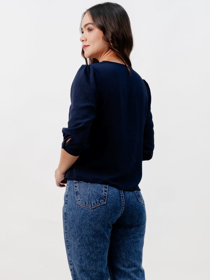 BLUSA MANGA 3/4 CALA AZUL