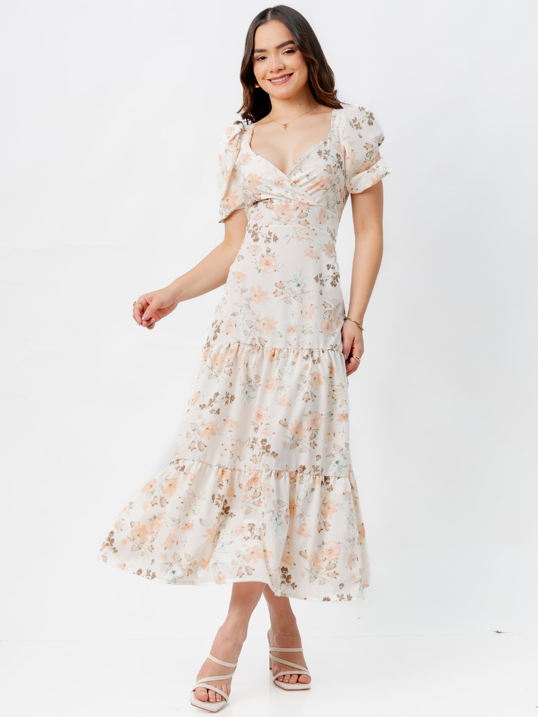 VESTIDO CASUAL LARGO CON LAZO TILZA PERLA