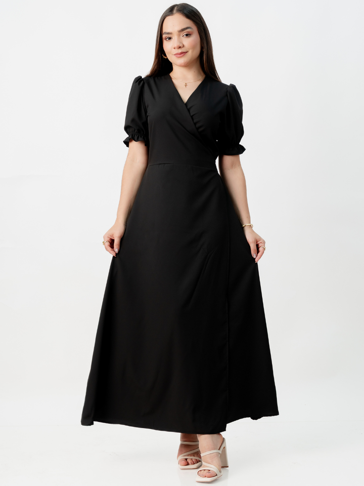 VESTIDO ENVOLVENTE ANI NEGRO