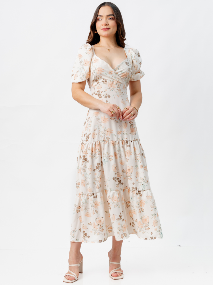 VESTIDO CASUAL LARGO CON LAZO TILZA PERLA