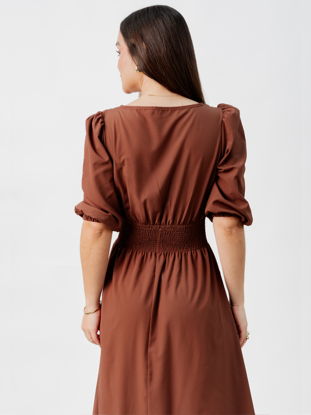 VESTIDO CASUAL LARGO JESSIA CHOCOLATE