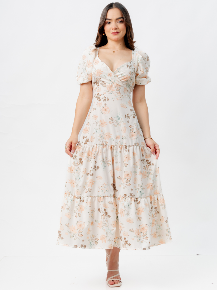 VESTIDO CASUAL LARGO CON LAZO TILZA PERLA