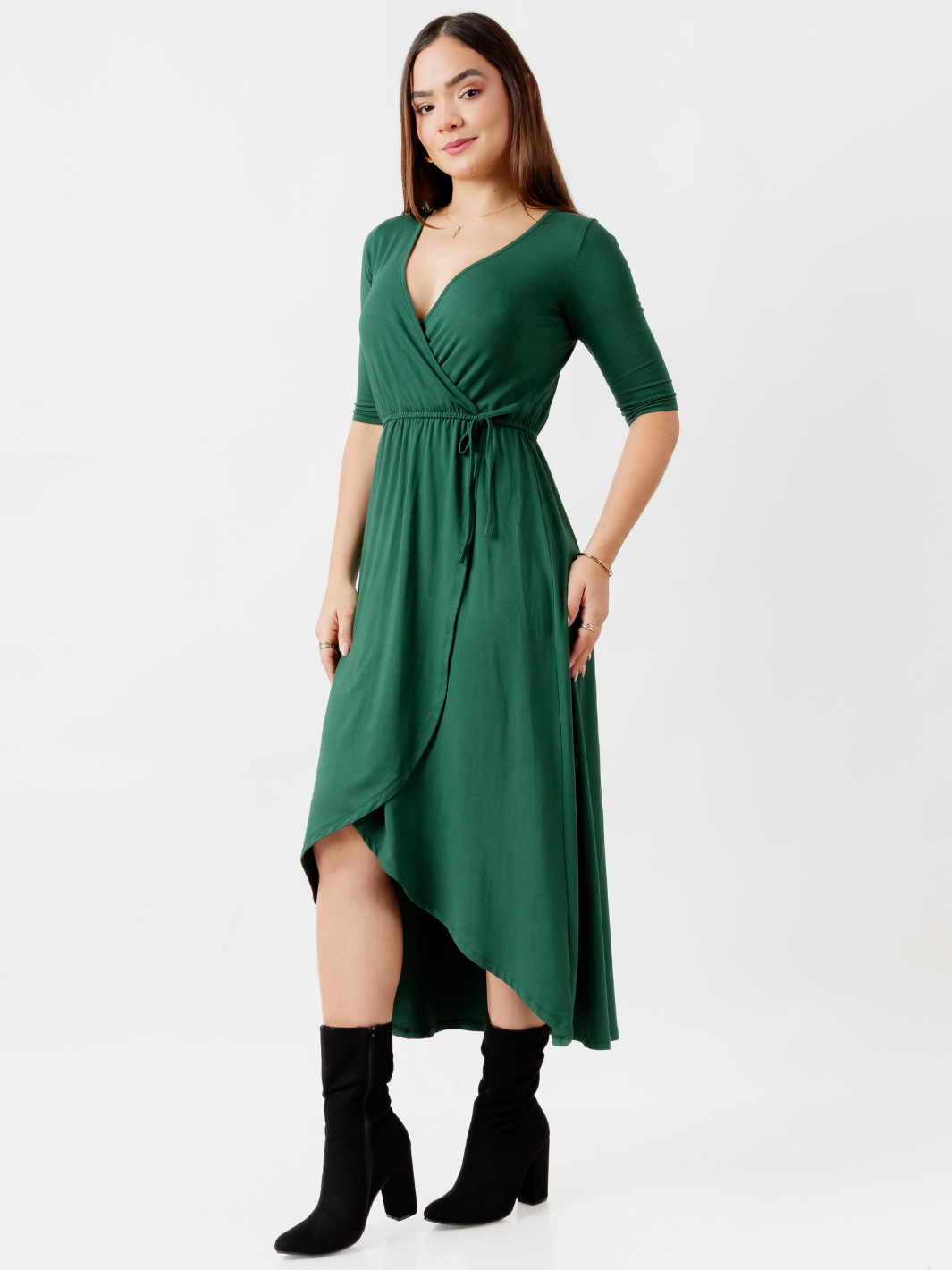 VESTIDO CON MANGA 3/4 GEMMA VERDE