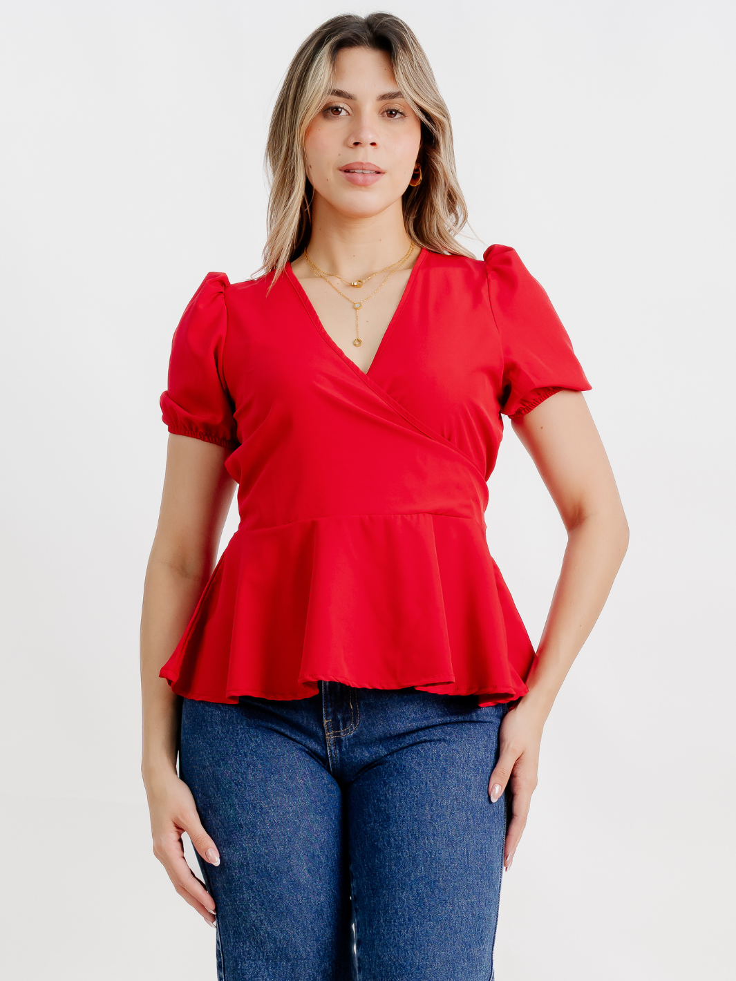 BLUSA MANGA CORTA BORA ROJO