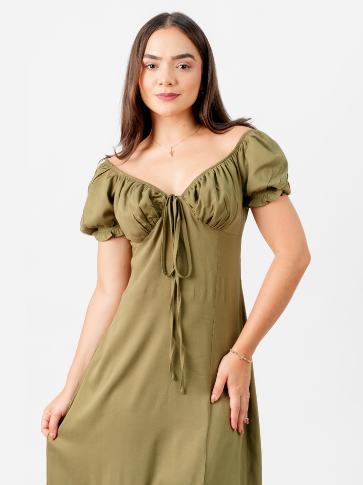 VESTIDO INES - VERDE MILITAR