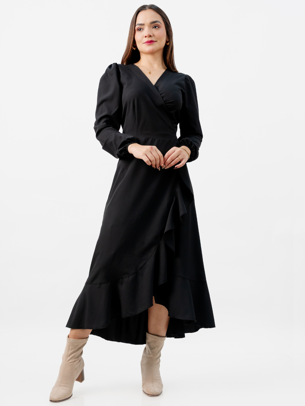 VESTIDO ENVOLVENTE MERI NEGRO