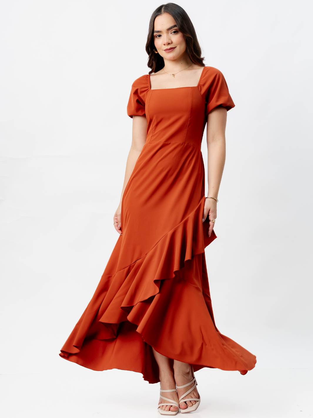 VESTIDO CASUAL LARGO PAOLA RUST