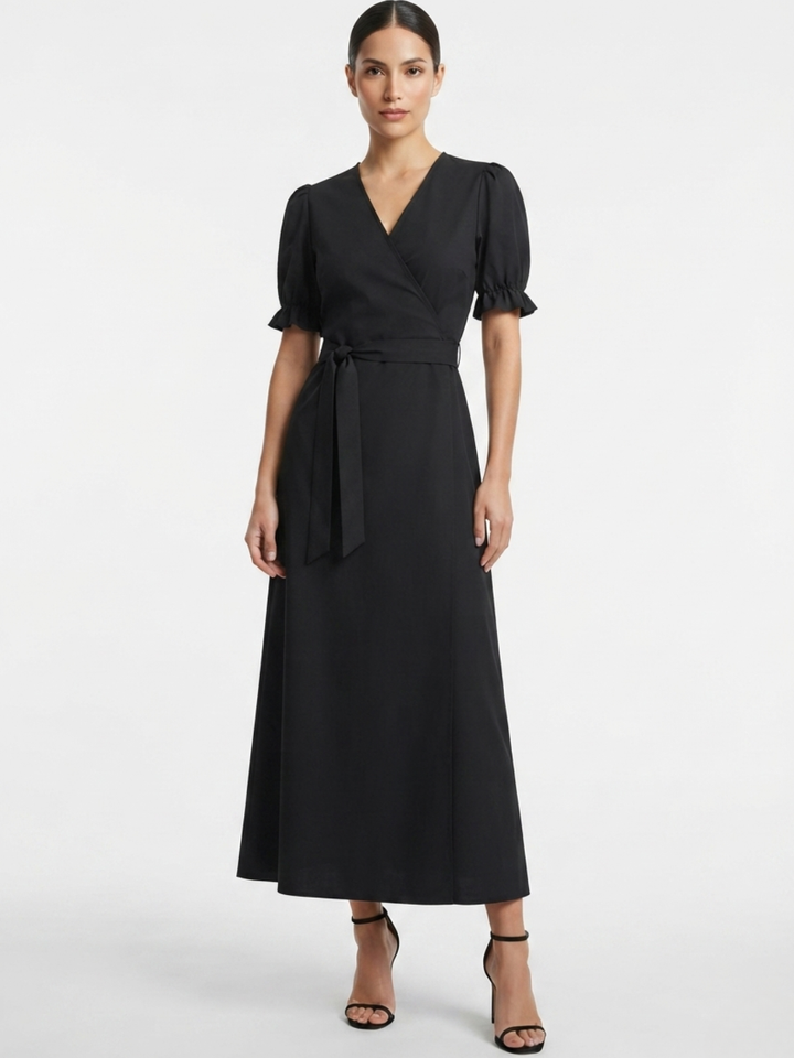 VESTIDO ENVOLVENTE ANI NEGRO