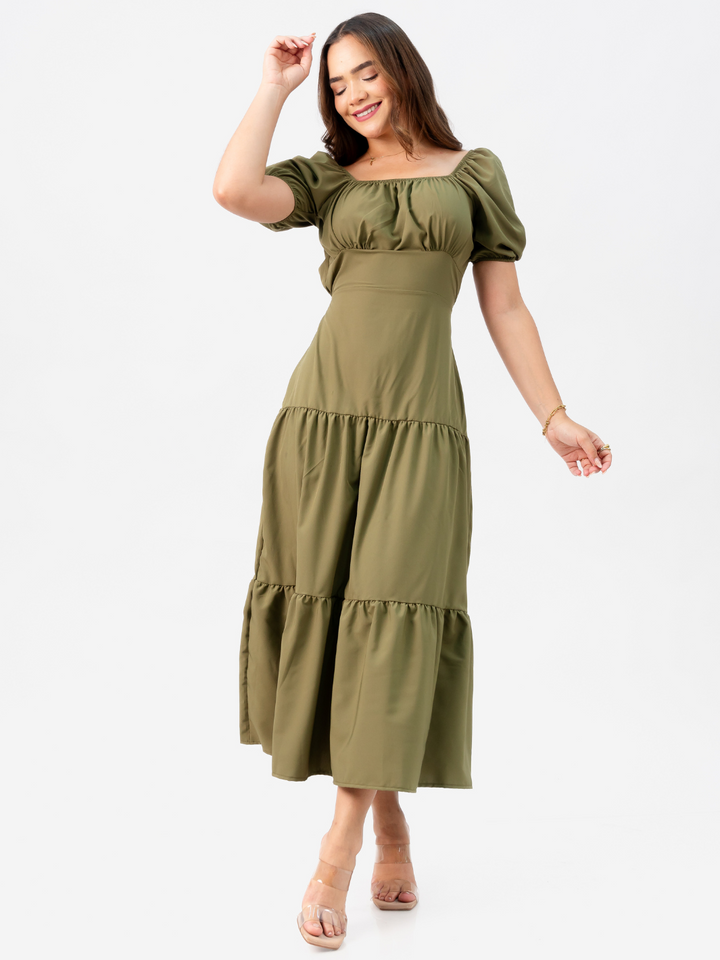 VESTIDO TATIANA - VERDE MILITAR