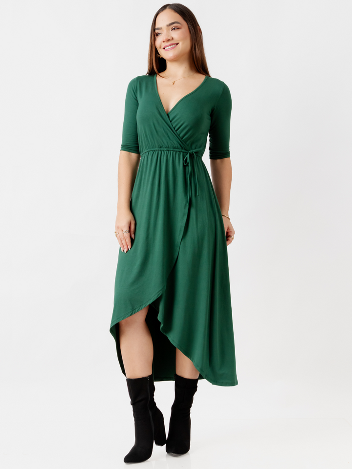 VESTIDO CON MANGA 3/4 GEMMA VERDE