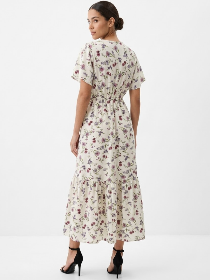VESTIDO CASUAL CON BOTONES DELANTEROS MONSERRAT PERLA FLOREADO
