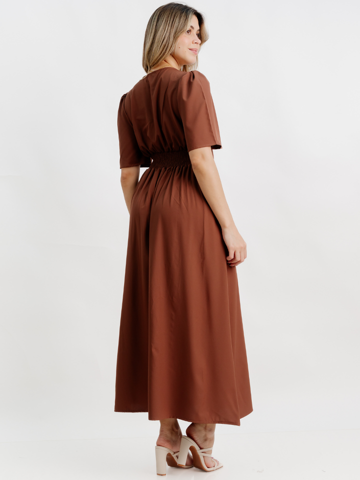 VESTIDO CASUAL LARGO LISA CHOCOLATE