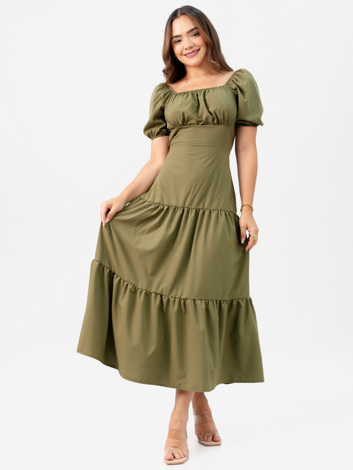 VESTIDO TATIANA - VERDE MILITAR