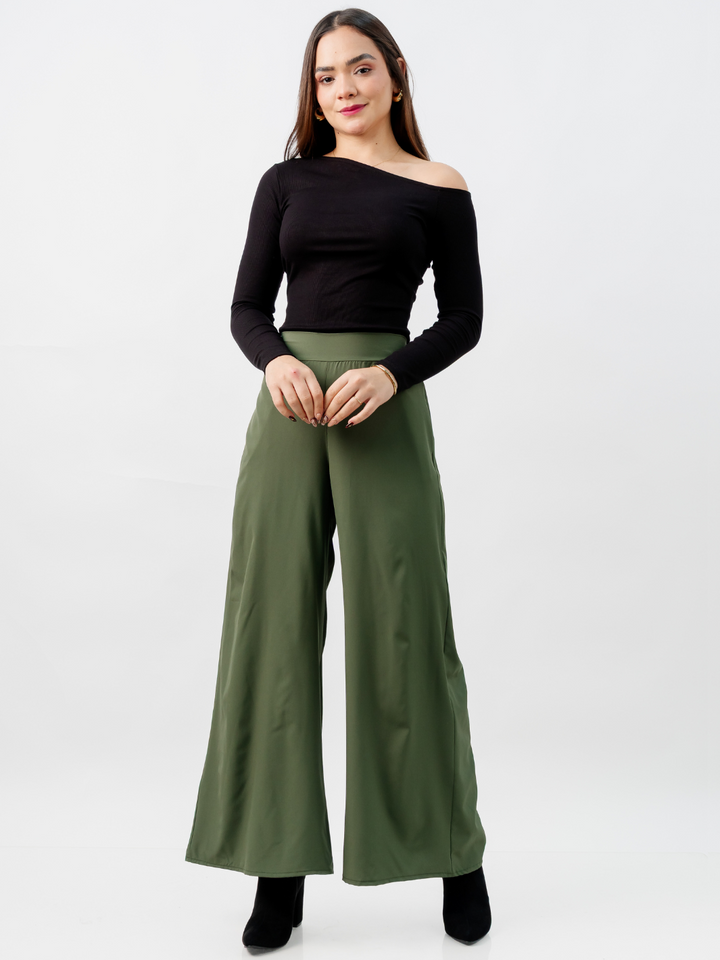 PANTALON PALAZZO DARA VERDE