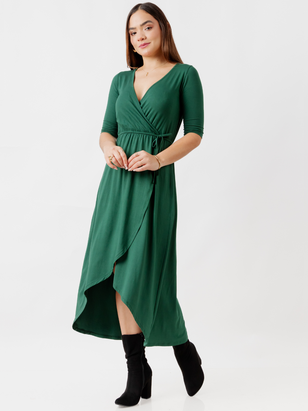 VESTIDO CON MANGA 3/4 GEMMA VERDE