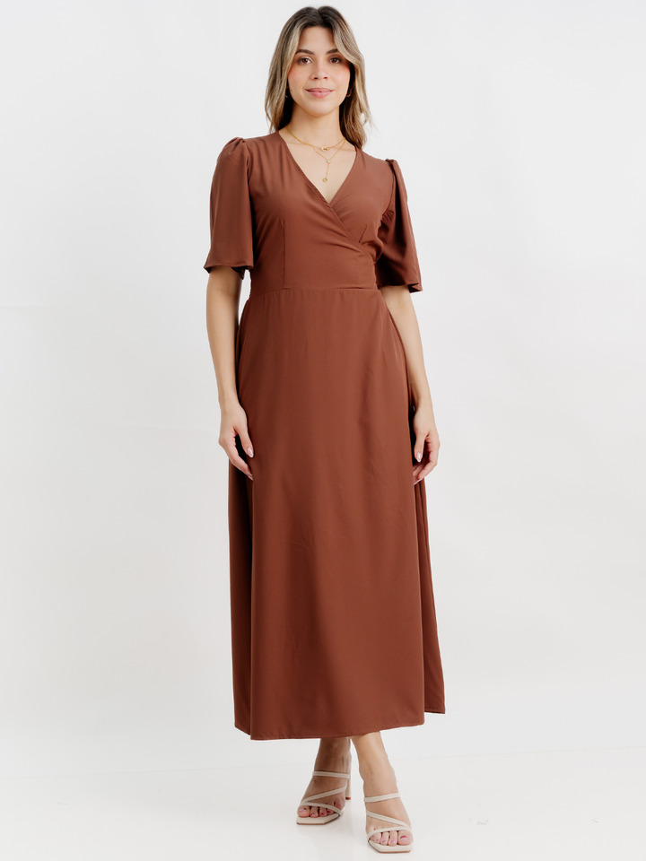 VESTIDO CASUAL LARGO LISA CHOCOLATE