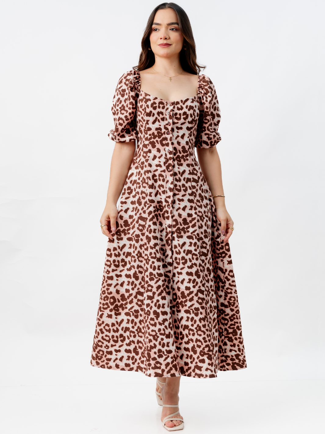 VESTIDO LARGO CON BOTONES MAGDALENA ANIMAL PRINT