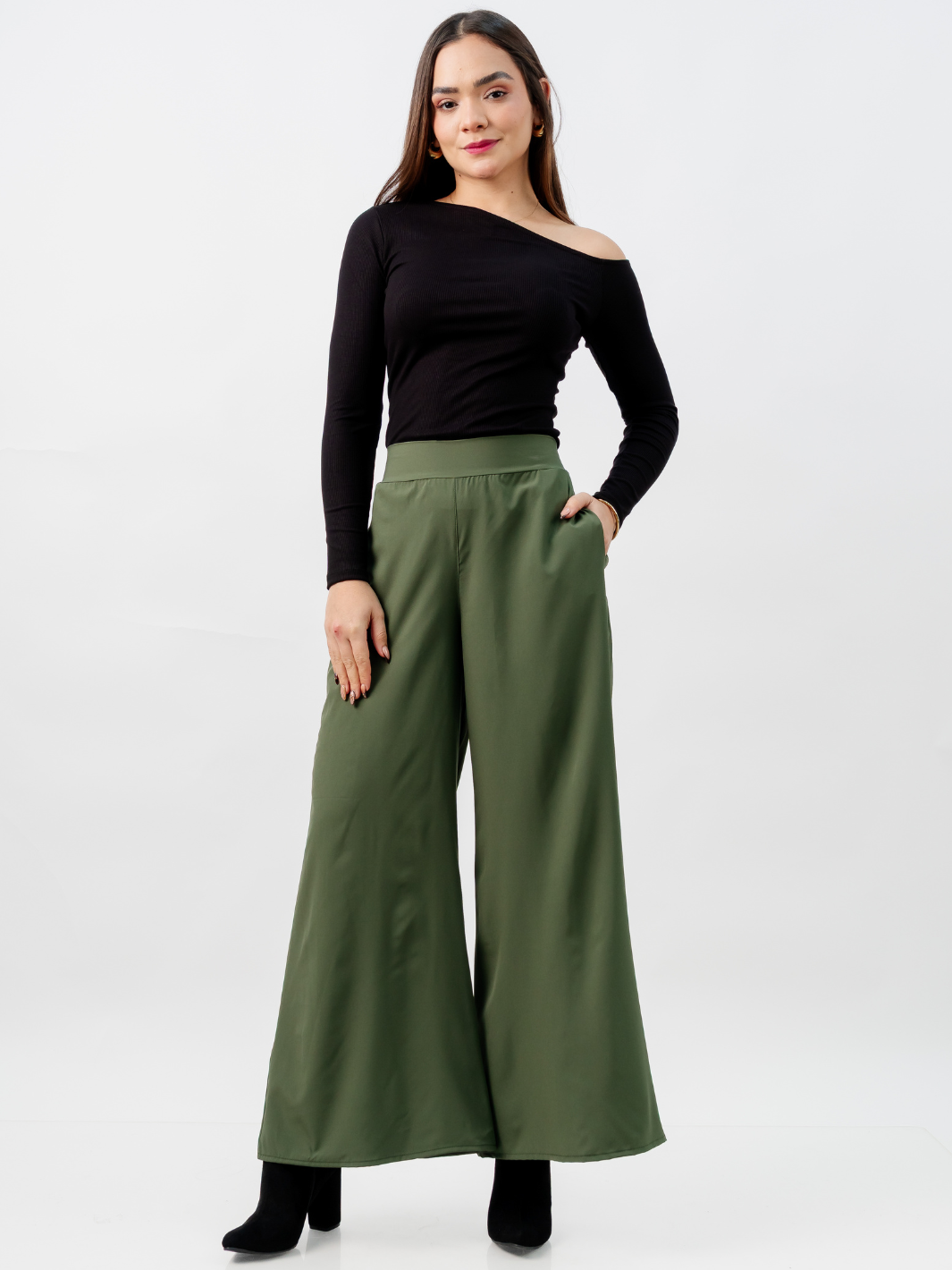 PANTALON PALAZZO DARA VERDE
