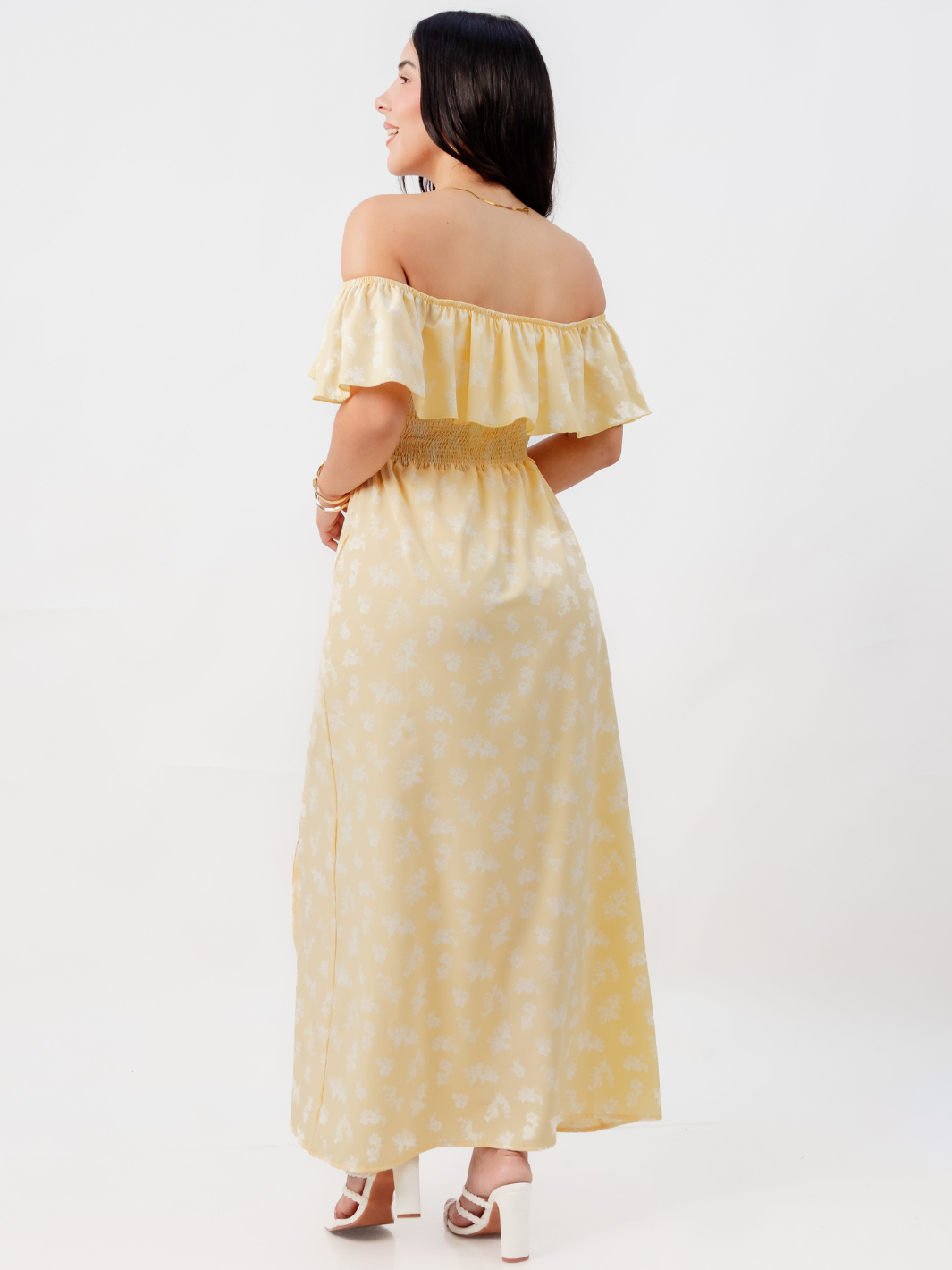 VESTIDO RUMBERO CASUAL LARGO MINERVA AMARILLO